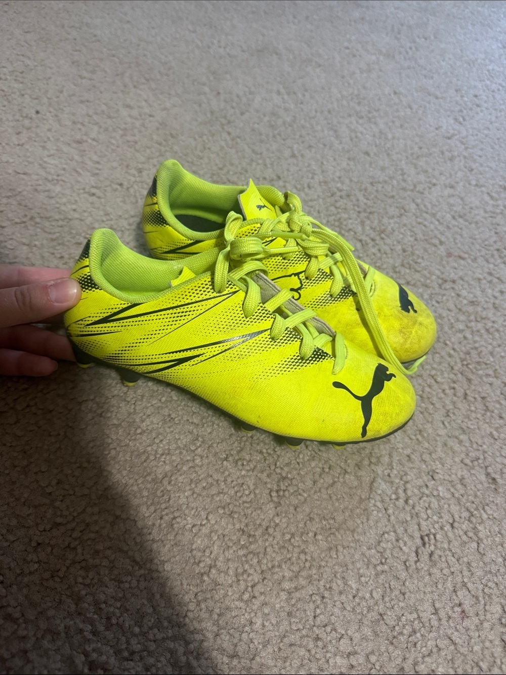 Puma Bright Neon Yellow Kids' Soccer Cleats